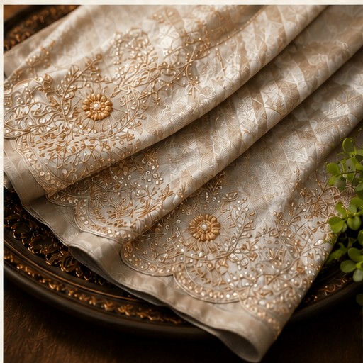Pearl Ivory Vine Gotapatti Saree